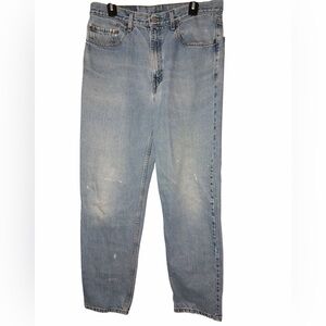 VTG Levi’s 550 2001 Light Wash Distressed Paint Stain Relaxed Fit Jeans 34 x 34